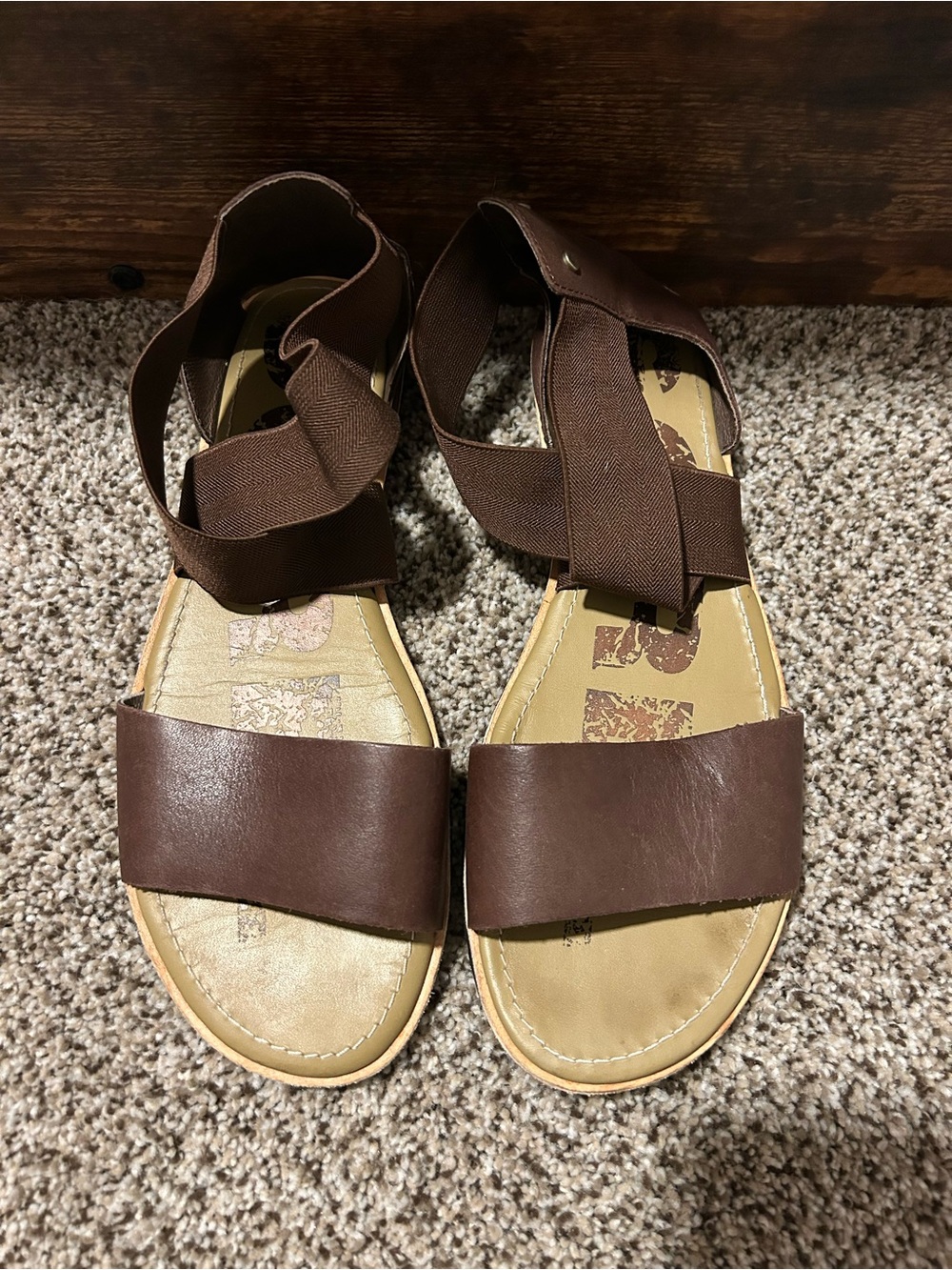 Sorel Sandals | Strappy Crossover Style | Grippy Sole | Dark Brown
